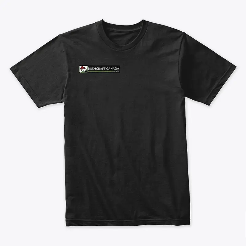 Black Tee Green/White Bushcraft Logo